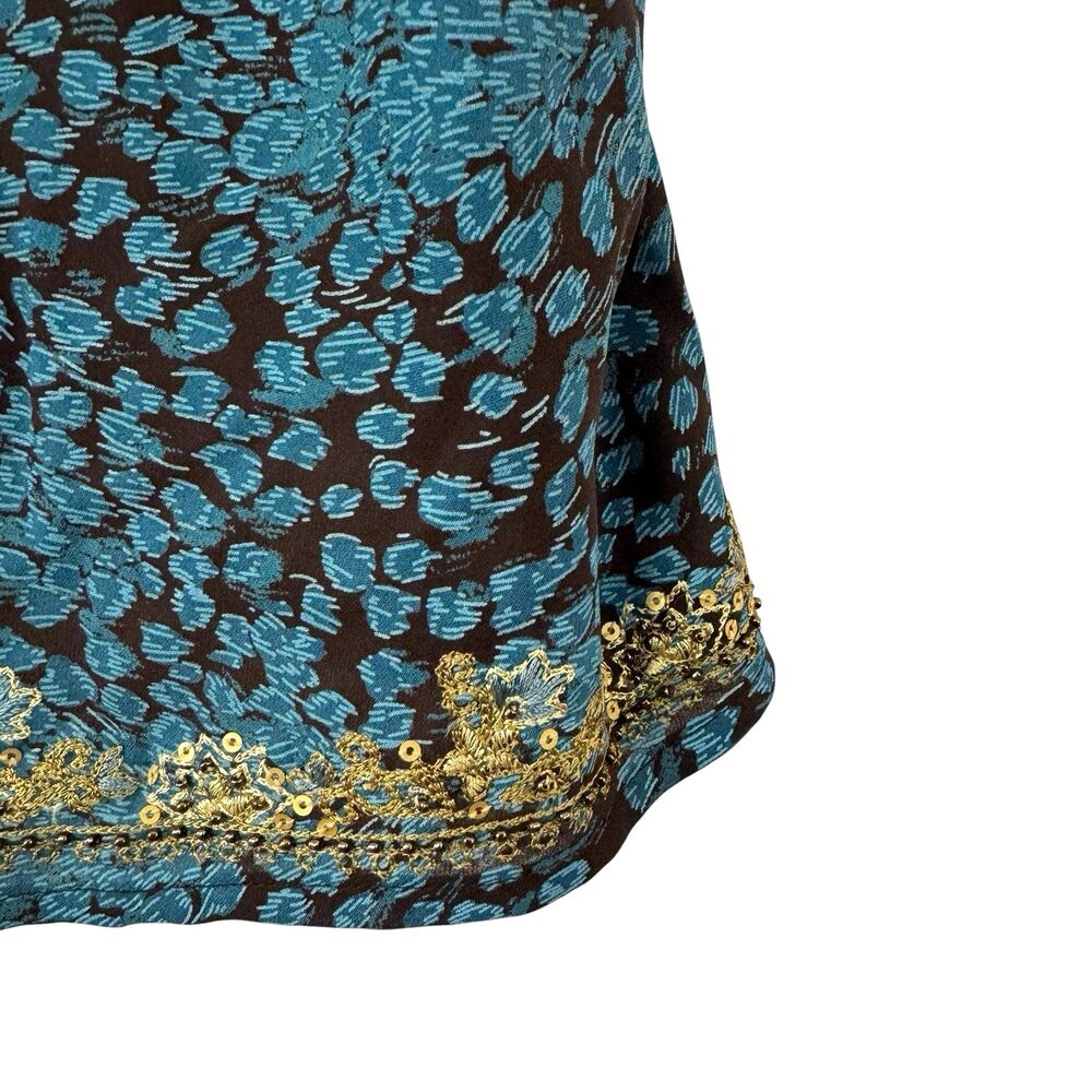 Vintage Y2K Valerie Stevens 14 Silk Cami Camisole Crop Tank Gold Boho Womens - Picture 7 of 11